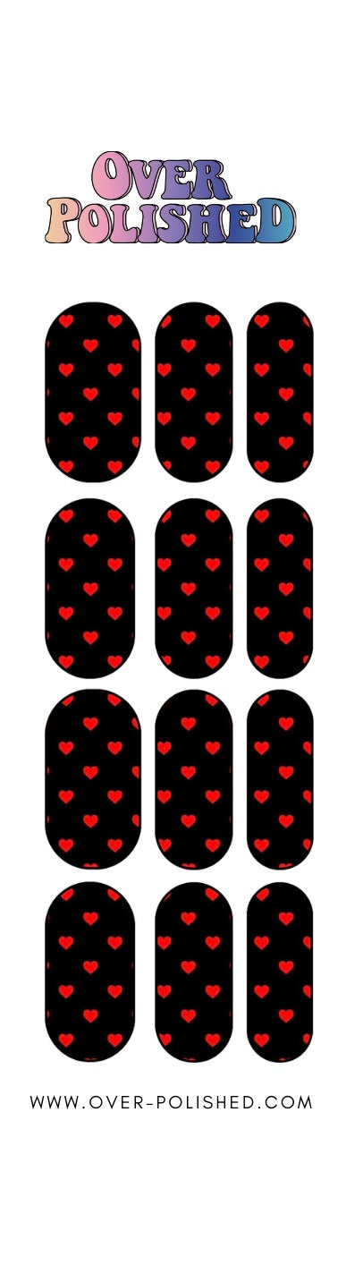 Black and Red Hearts